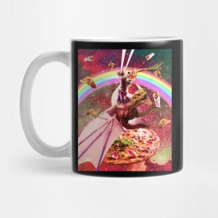 Laser Eyes Outer Space Cat Riding Dragon Mug